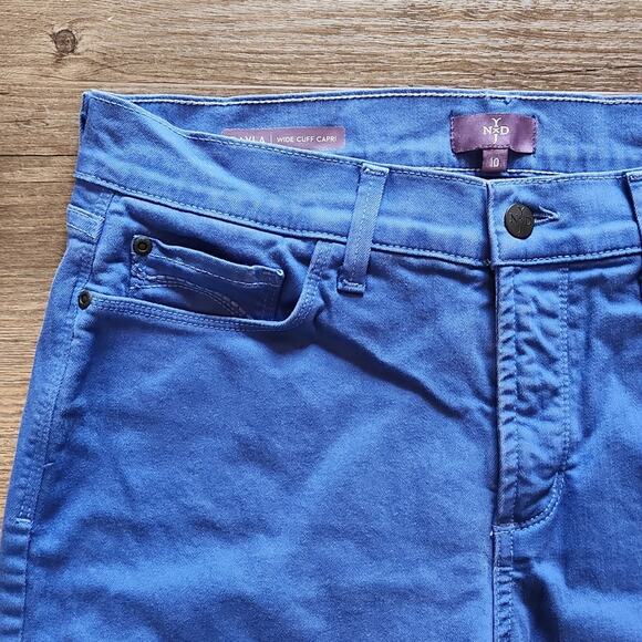 NYDJ Bright Blue Dayla Wide Cuff Capri Jeans Size 10 - Picture 7 of 14